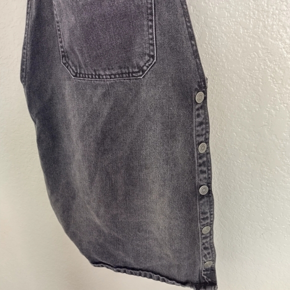 Free People Louise Denim Skirtall in Rocky Mountain Black sz 4 - Picture 3 of 7